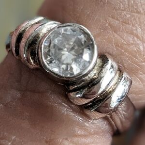 CZ silver estate ring